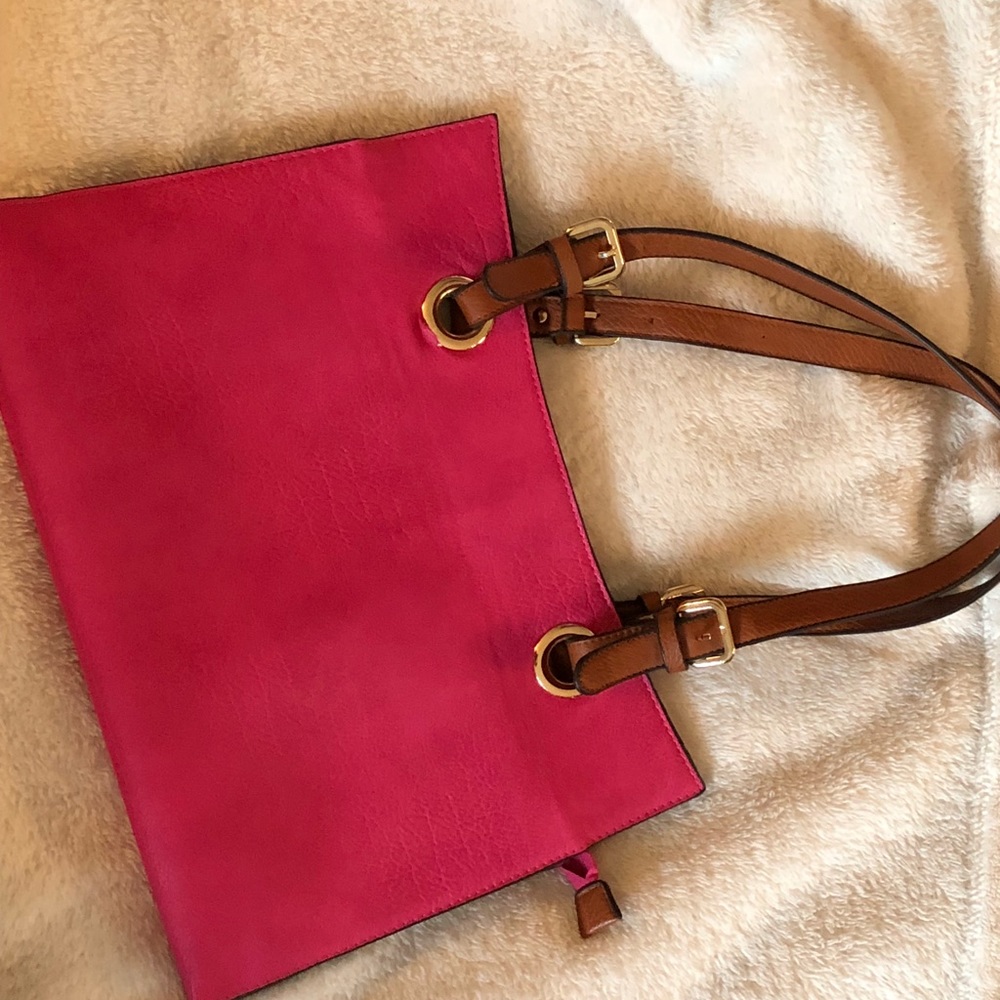 Hot pink leather purse